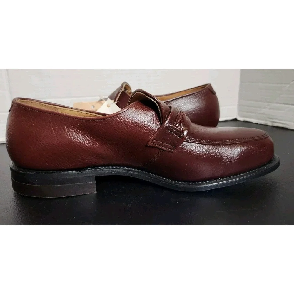 NEW Leather Classics Goodyear Dress Slip On Loafers Red Brown 8.5 3E USA Made